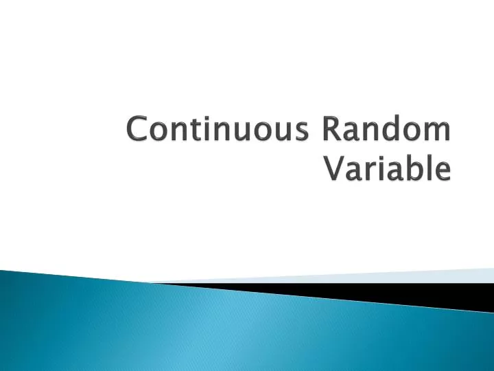 continuous random variable
