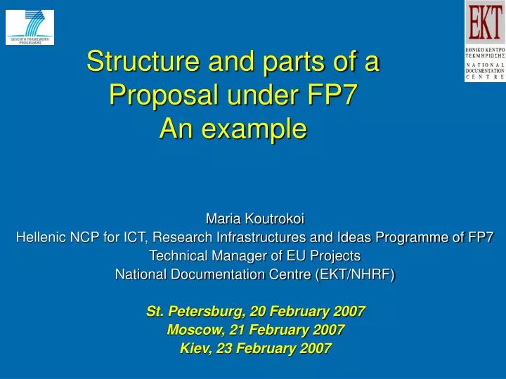 structure and parts of a proposal under fp 7 an example