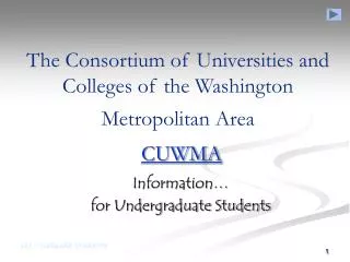 The Consortium of Universities and Colleges of the Washington Metropolitan Area CUWMA