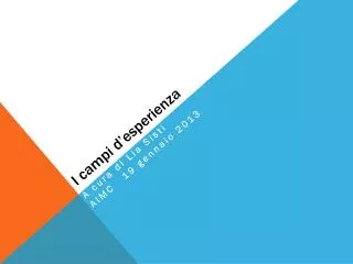 i campi d esperienza