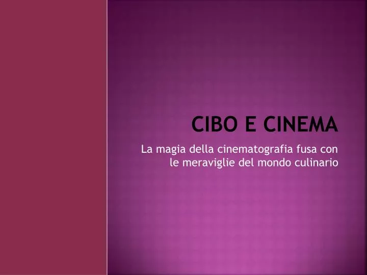 cibo e cinema