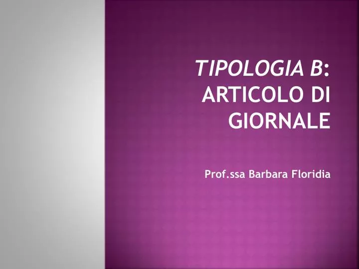 tipologia b articolo di giornale