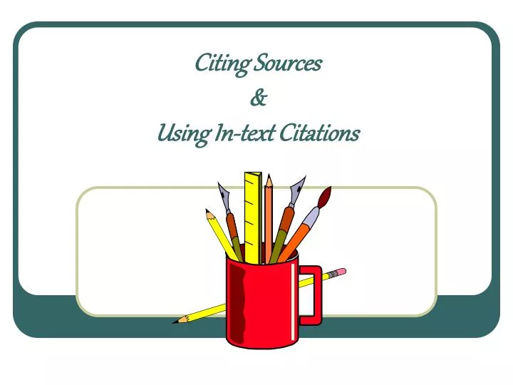 citing sources using in text citations