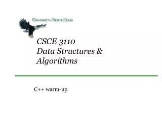 CSCE 3110 Data Structures &amp; Algorithms