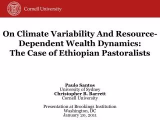 On Climate Variability And Resource-Dependent Wealth Dynamics: The Case of Ethiopian Pastoralists