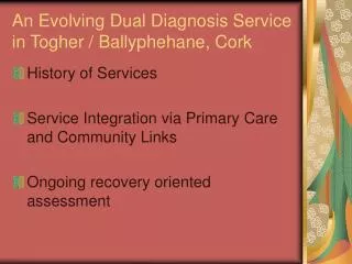 An Evolving Dual Diagnosis Service in Togher / Ballyphehane, Cork