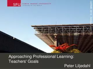 Approaching Professional Learning: Teachers' Goals