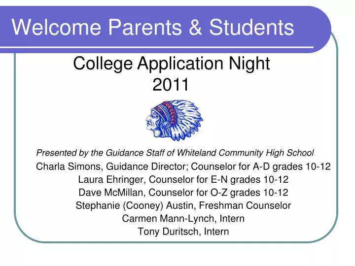 welcome parents students
