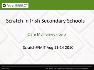 Scratch in Irish Secondary Schools