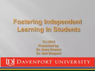 Fostering Independent Learning In Students