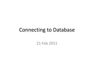 Connecting to Database