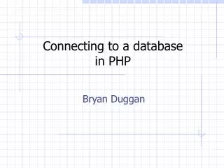 Connecting to a database in PHP
