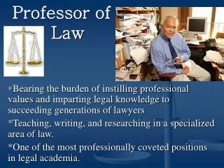 Professor of 	 Law