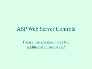 ASP Web Server Controls
