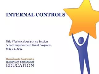 INTERNAL CONTROLS Title I Technical Assistance Session School Improvement Grant Programs May 11, 2012