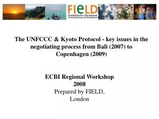The UNFCCC &amp; Kyoto Protocol - key issues in the negotiating process from Bali (2007) to Copenhagen (2009)