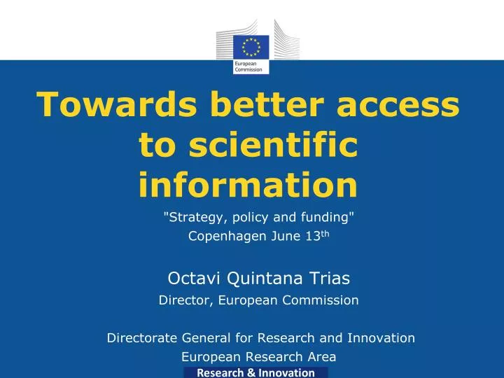 towards better access to scientific information