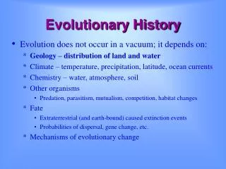 Evolutionary History