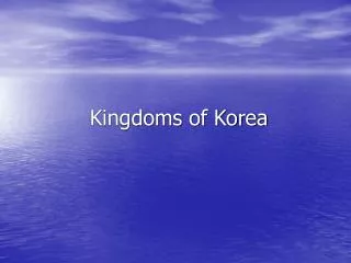 Kingdoms of Korea