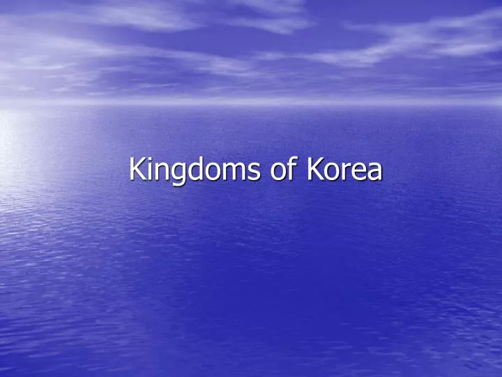 kingdoms of korea