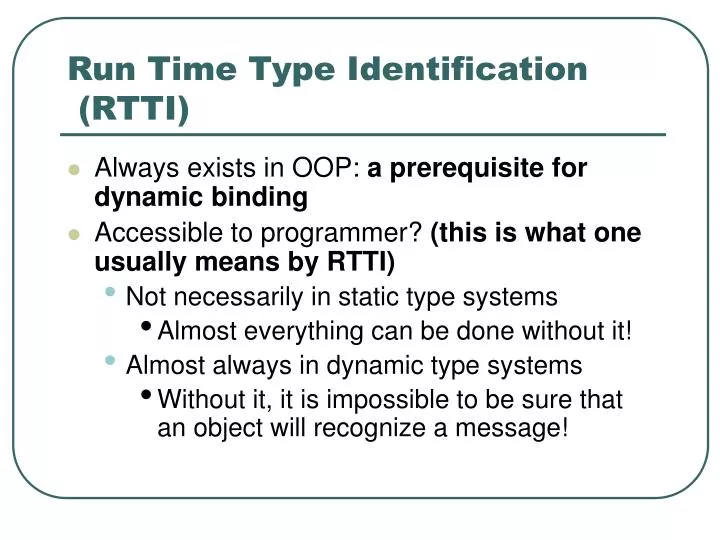run time type identification rtti
