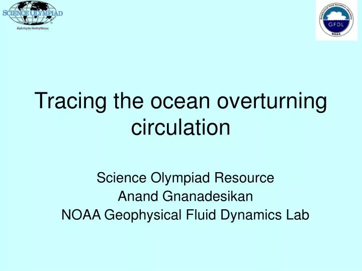 tracing the ocean overturning circulation