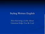 Styling Written English - slide 1