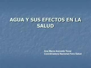 agua y sus efectos en la salud