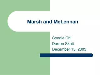 Marsh and McLennan