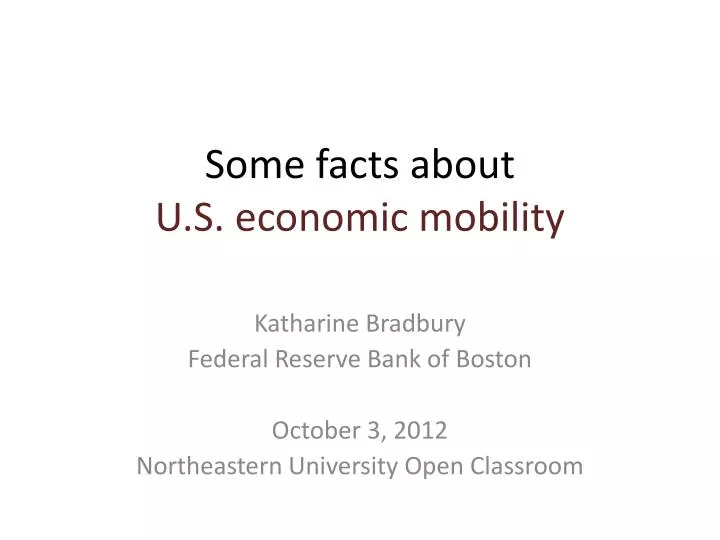 some facts about u s economic mobility