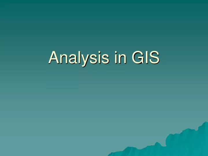 analysis in gis