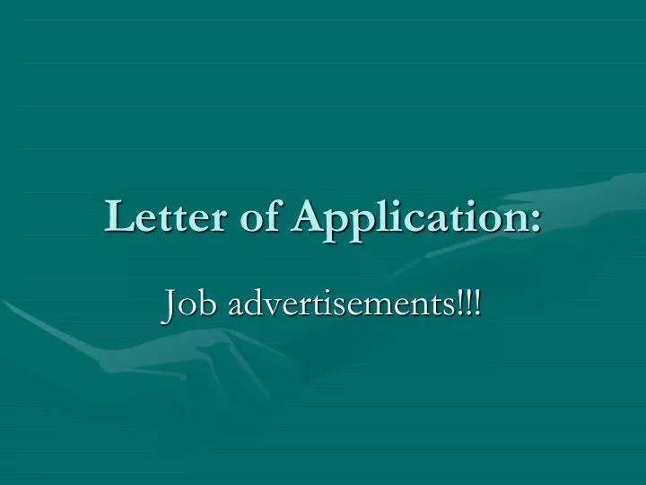letter of application