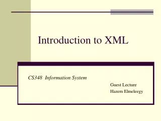 Introduction to XML