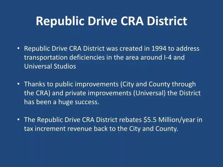 republic drive cra district