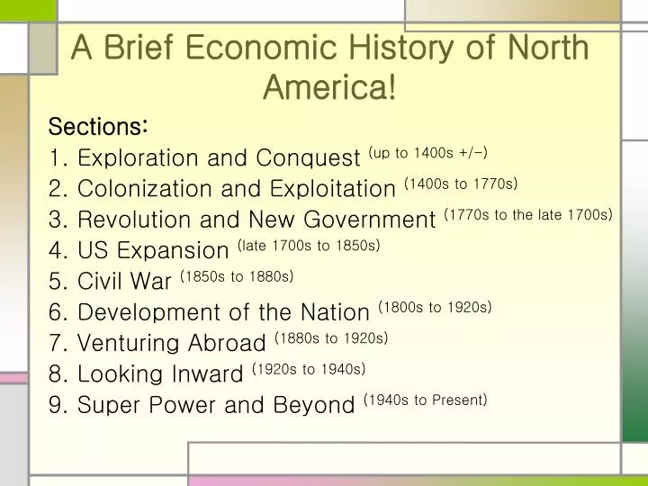 a brief economic history of north america