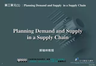 Planning Demand and Supply in a Supply Chain