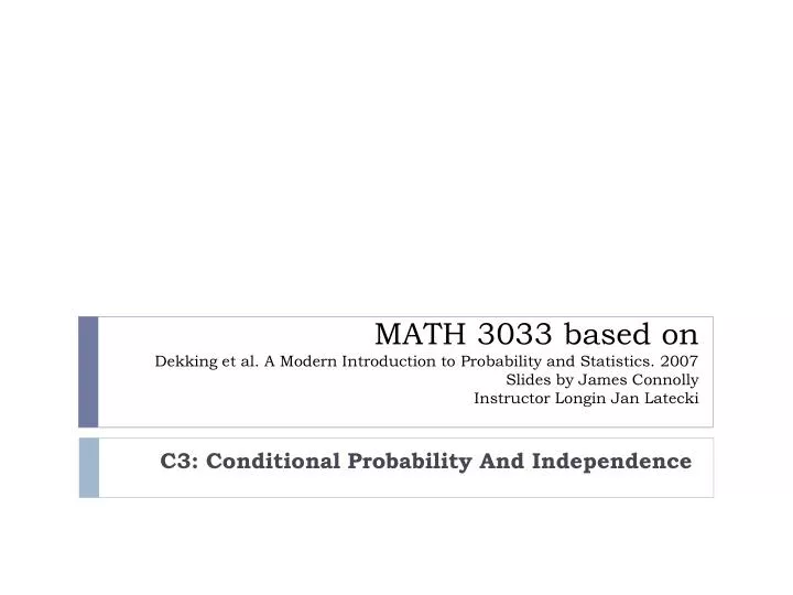 c3 conditional probability and independence