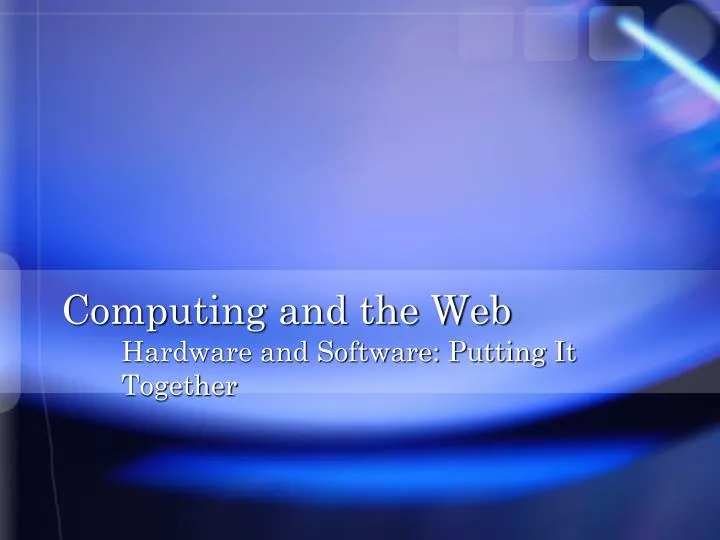 computing and the web