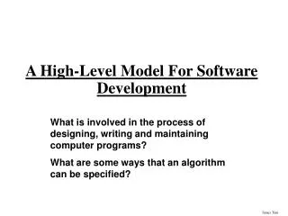A High-Level Model For Software Development