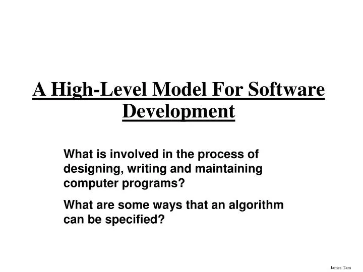 a high level model for software development