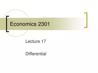 Economics 2301