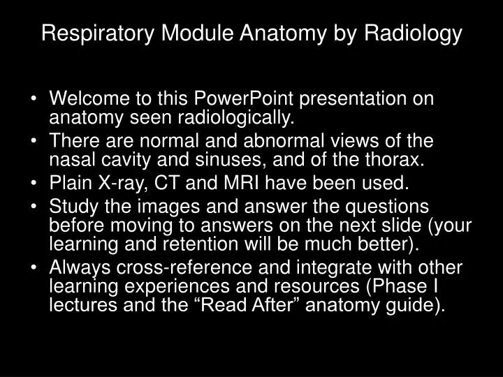 respiratory module anatomy by radiology