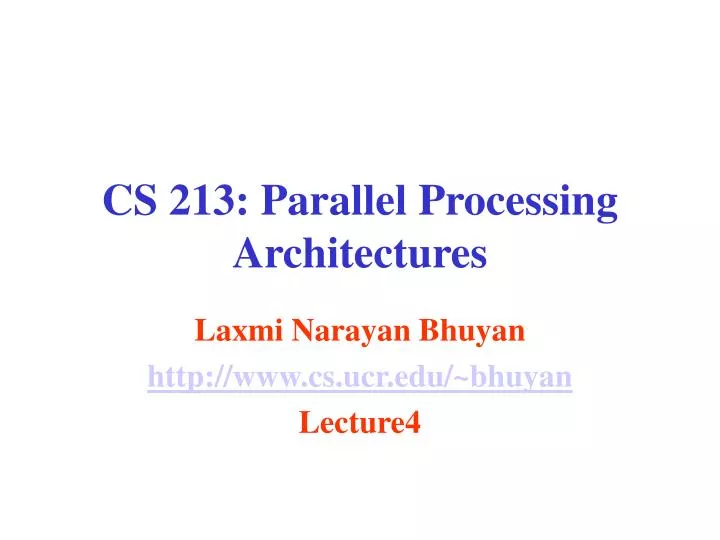 cs 213 parallel processing architectures