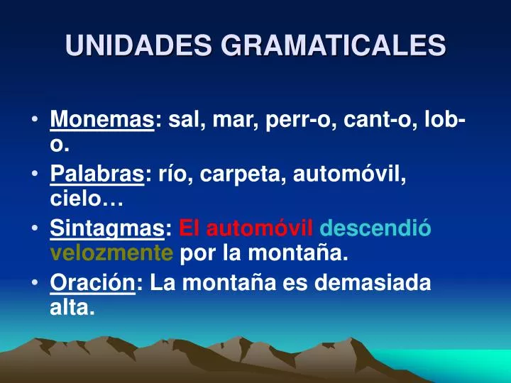 unidades gramaticales