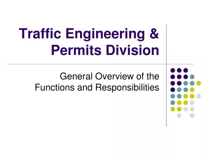 traffic engineering permits division