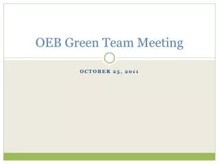 OEB Green Team Meeting