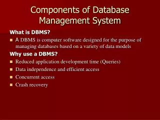 Components of Database Management System