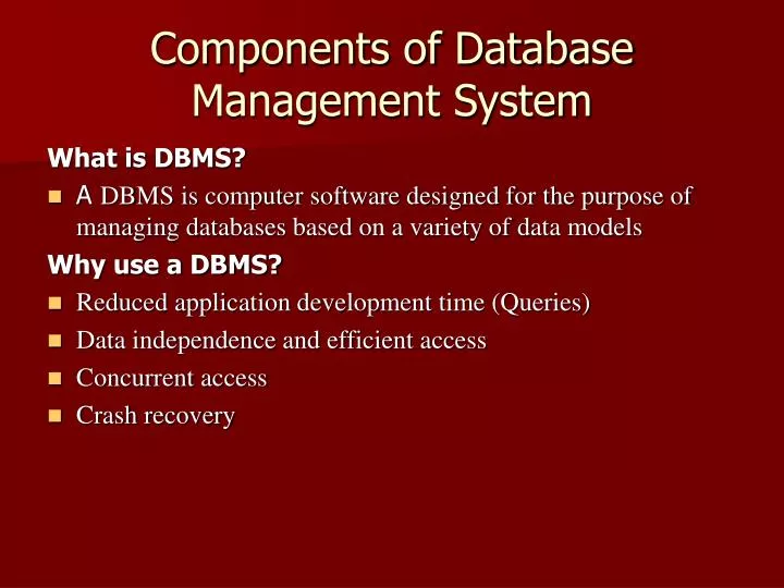 components of database management system