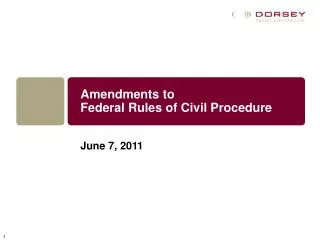 Amendments to Federal Rules of Civil Procedure