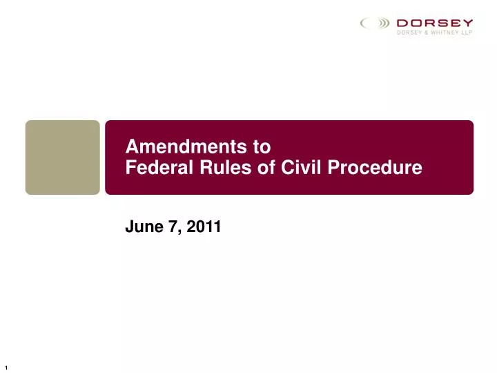 amendments to federal rules of civil procedure
